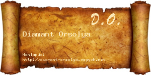 Diamant Orsolya névjegykártya